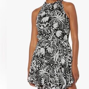 Milly Black and White Floral Mini Dress